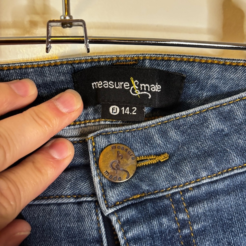 Measure & Made Classic Blue Skinny Ankle Jeans - Picture 5 of 13